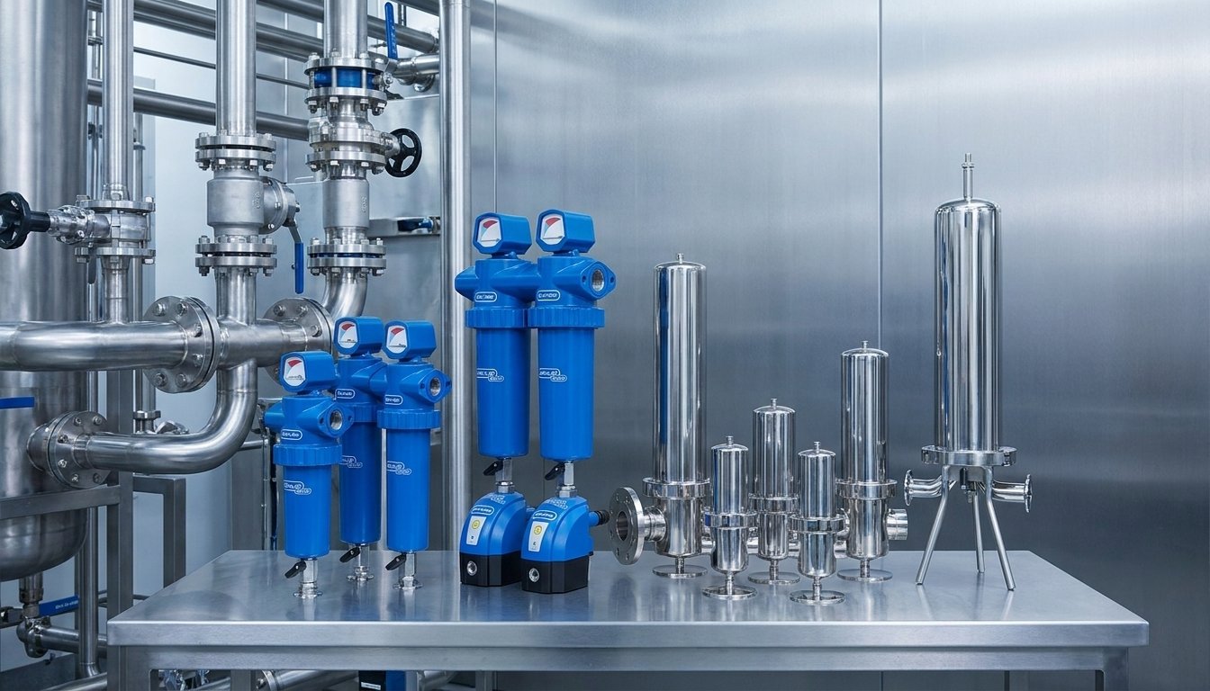 Ultrafilter stainless steel filter housing in a process plant
